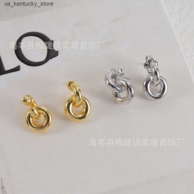 Stud Earrings with Silver Cross Charm for Women, Cowboy Style, Suitable for Formal Events