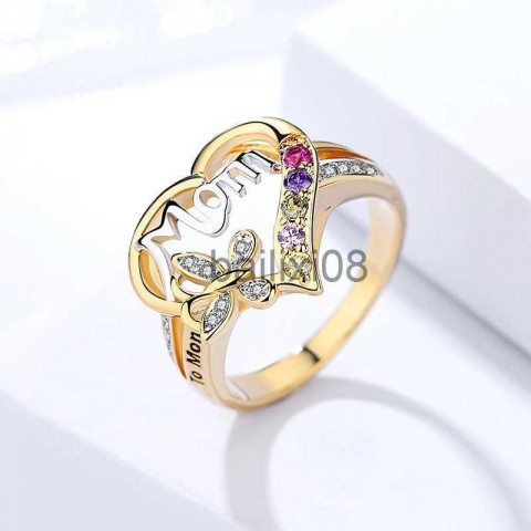 Exquisite Hollow Heart Crystal Ring for Women - Mother's Day Gift