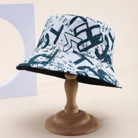 Unisex Letter Print Fashion Beret Bucket Hat - Perfect Dress Up Accessory for Spring/Summer