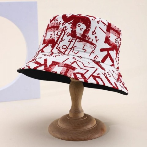 Unisex Letter Print Fashion Beret Bucket Hat - Perfect Dress Up Accessory for Spring/Summer
