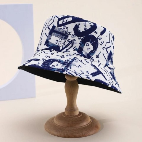 Unisex Letter Print Fashion Beret Bucket Hat - Perfect Dress Up Accessory for Spring/Summer