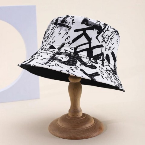 Unisex Letter Print Fashion Beret Bucket Hat - Perfect Dress Up Accessory for Spring/Summer