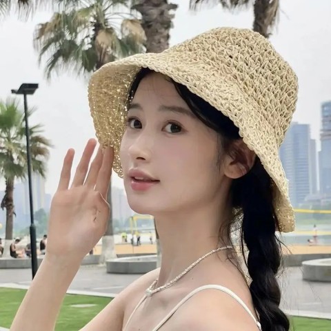 Fairy Lace Strap Silk Cowboy Wide Brim Hat for Men