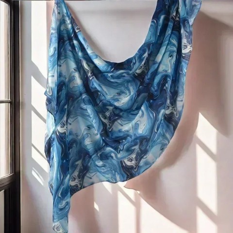 Watercolour Floral Print Lightweight Soft Cotton Rayon Viscose Muslim Women Hijab Shawl 250115