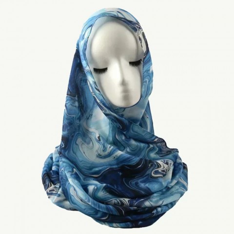 Watercolour Floral Print Lightweight Soft Cotton Rayon Viscose Muslim Women Hijab Shawl 250115