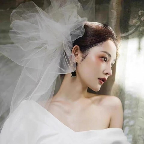 Fashion Wedding Veil and Hair Ornaments for Bride - 130cm Polyester
