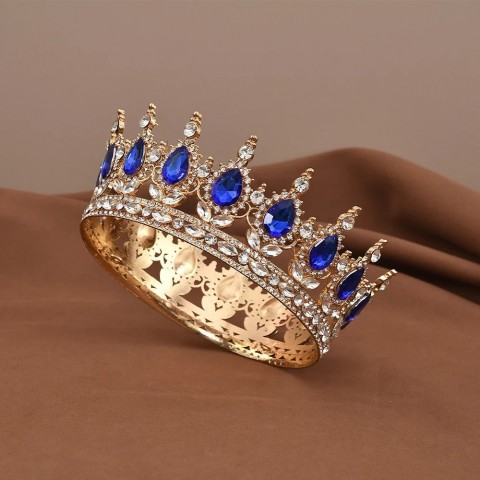 Princess Crystal Round Tiaras for Bridal Wedding