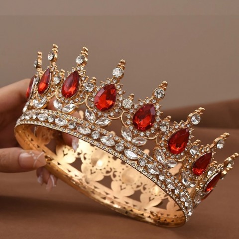 Princess Crystal Round Tiaras for Bridal Wedding
