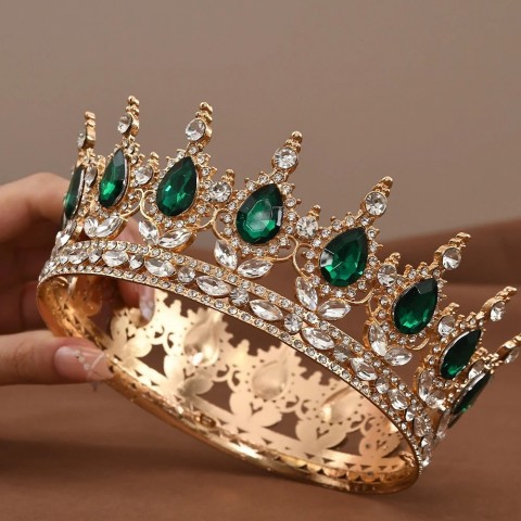 Princess Crystal Round Tiaras for Bridal Wedding