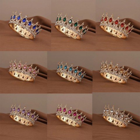 Princess Crystal Round Tiaras for Bridal Wedding