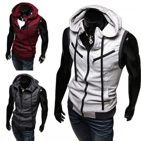 Sexy Modal Zipper Cardigan Vest for Men S-4XL Streetwear