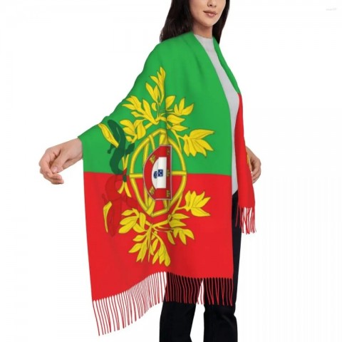 Custom Printed Portugal Coat of Arms Scarf for Women & Men