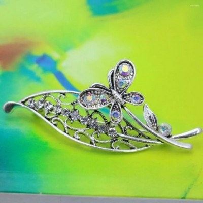 Butterfly Leaf Rhinestone Brooch Special Offer