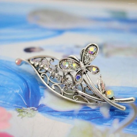 Butterfly Leaf Rhinestone Brooch Special Offer