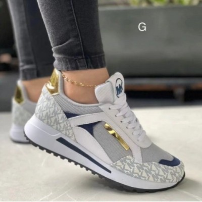 Women's Breathable Lace-Up Wedges Sneakers dh910320090