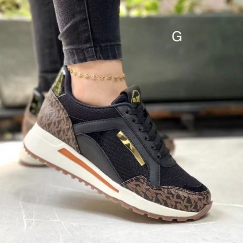 Women's Breathable Lace-Up Wedges Sneakers dh910320090