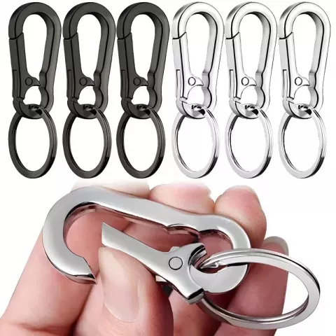 Strong Metal Gourd Buckle Keychain, 1/3/5Pcs, Zinc Alloy, Chrome/Gun, Unisex Carabiner