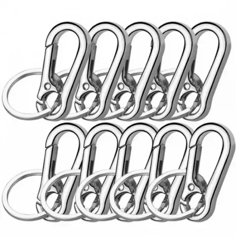 Strong Metal Gourd Buckle Keychain, 1/3/5Pcs, Zinc Alloy, Chrome/Gun, Unisex Carabiner