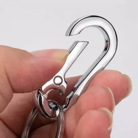 Strong Metal Gourd Buckle Keychain, 1/3/5Pcs, Zinc Alloy, Chrome/Gun, Unisex Carabiner