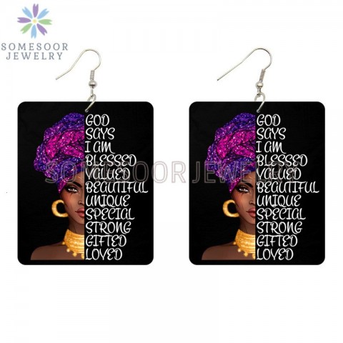 Somesoor African Print Dangle Chandelier Earrings for Women