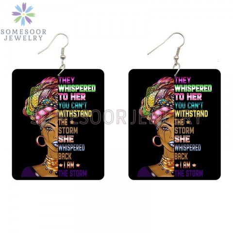 Somesoor African Print Dangle Chandelier Earrings for Women