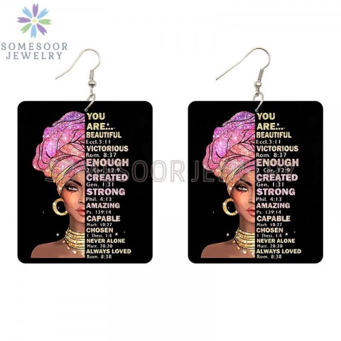 Somesoor African Print Dangle Chandelier Earrings for Women