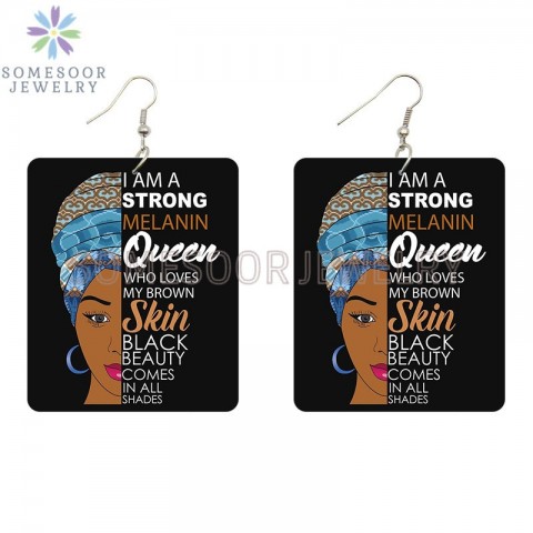Somesoor African Print Dangle Chandelier Earrings for Women