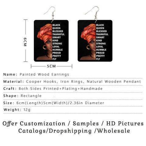 Somesoor African Print Dangle Chandelier Earrings for Women