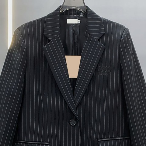 Women's Preppy Polyester Stripe Casual Suit Blazers