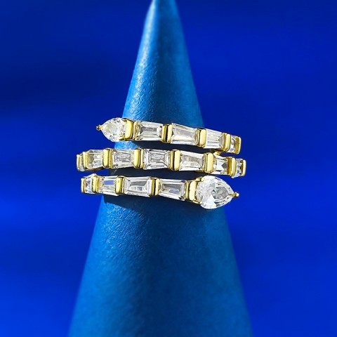 choucong 2025 Elegant Women's Wedding Ring with 925 Sterling Silver and Pear-Shaped Moissanite