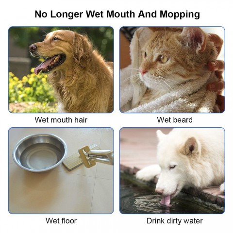 Anti-Overflow Pet Floating Water Bowl 1.5L Slow Drink Dispenser for Cats & Dogs