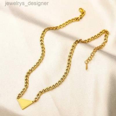 Designer 18K Gold Plated Triangle Pendant Necklace for Unisex