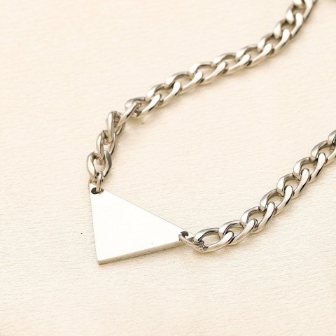 Designer 18K Gold Plated Triangle Pendant Necklace for Unisex