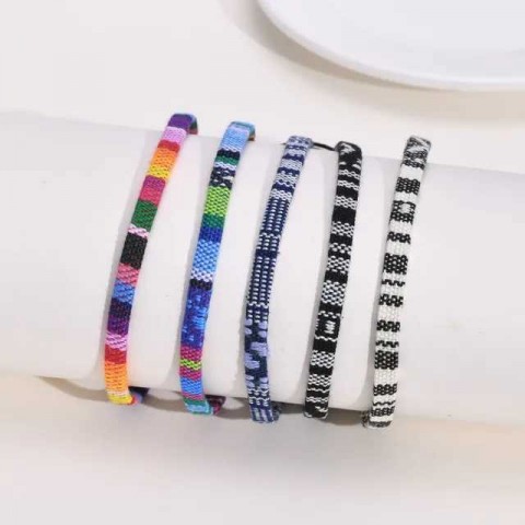 Boho Style Adjustable Anklet for Men - Multi-Color String Rope Chain Anklets for Boys - Beach Accessory L231219