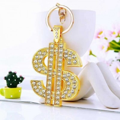 Luxury Kirsite Dollar Symbol Keychain for Women