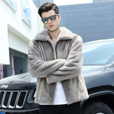 Winter Men's Thick Warm Faux Fur Hoodie Jacket