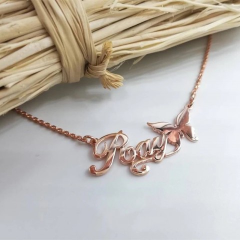Personalized Stainless Steel Butterfly Name Necklace for Women