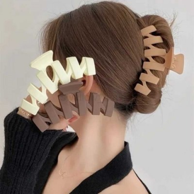 Korean Stylish Neutral Coffee Large Plastic Hair Clips for Women's Fashion Accessories