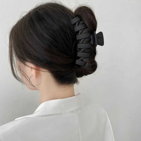 Korean Stylish Neutral Coffee Large Plastic Hair Clips for Women's Fashion Accessories