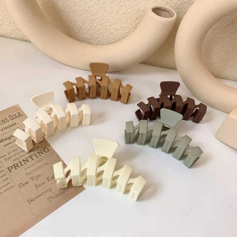 Korean Stylish Neutral Coffee Large Plastic Hair Clips for Women's Fashion Accessories