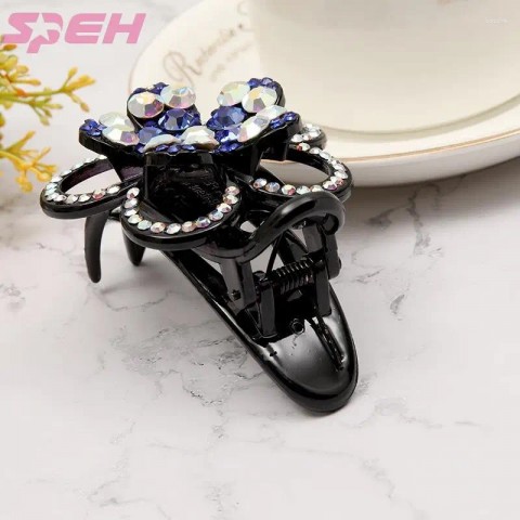 Elegant Duck Beak Hair Clips for Women, Sterling Silver & Crystal Barrettes