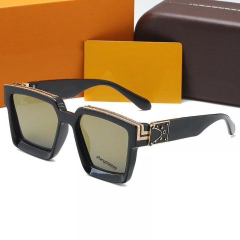 Luxury Millionaire Full Frame Sunglasses for Men & Women, UV400 Protection, Shiny Gold Logo