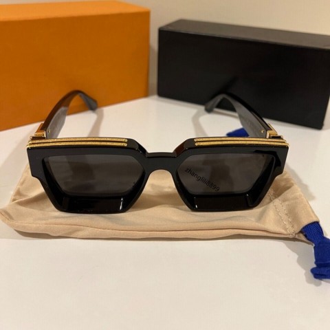 Luxury Millionaire Full Frame Sunglasses for Men & Women, UV400 Protection, Shiny Gold Logo
