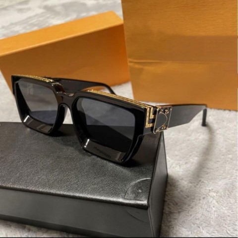 Luxury Millionaire Full Frame Sunglasses for Men & Women, UV400 Protection, Shiny Gold Logo