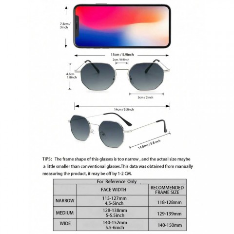 Unisex Routine Fashion Metal Frame Sunglasses X240920