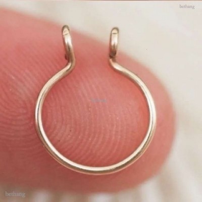 Fake Tribal Septum Ring 316L Steel Unisex Clip on Nose Hoop