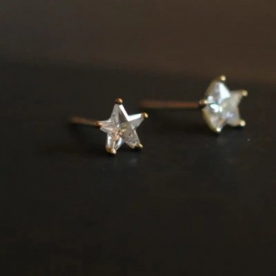 Goldtutu Exquisite 9k Gold Star Stud Earrings for Women - Handmade Fashion Jewelry