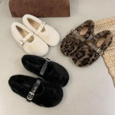 Modi 2024 Winter Casual Loafers for Women Fur Lined Flats