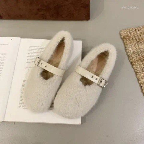 Modi 2024 Winter Casual Loafers for Women Fur Lined Flats