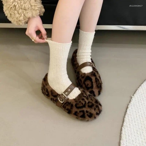 Modi 2024 Winter Casual Loafers for Women Fur Lined Flats
